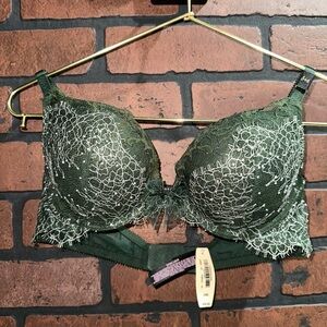 Victoria's Secret Dark Green Lace Bra